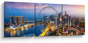 Obraz - Singapur, Ázia (s hodinami) (90x30 cm)