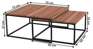 KONDELA Kastler Typ 1 konferenčný stolík (2 ks) čierna / orech