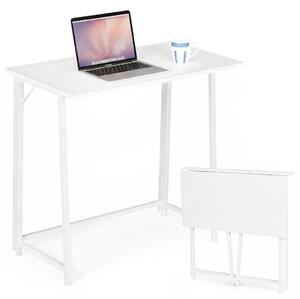 Skladací počítačový stôl 80x45 cm stôl na notebook biely ModernHome