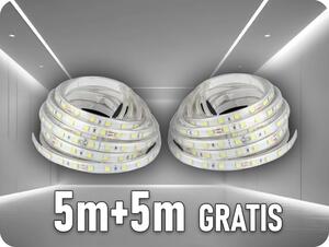 V-TAC LED pás do interiéru 4,2W/m, 420lm/m, 12V, 5m + 5m zadarmo! Farba svetla: Teplá biela