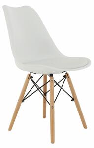 Jedálenská stolička Kemal New - biela / buk