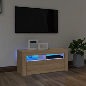 TV skrinka s LED svetlami dub sonoma 90x35x40 cm