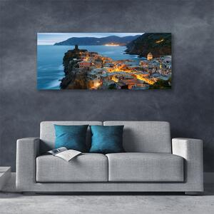 Obraz Canvas More mesto hory krajina 125x50 cm