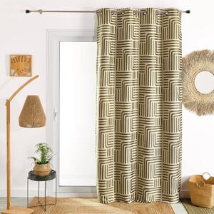 Žakárový záves s potlačou čiar