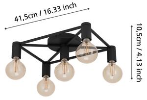 Eglo 43721 - Stropné svietidlo SPEKE 5xE27/40W/230V čierna