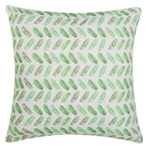 Dekoratívny vankúš zelená biela polyester 45 x 45 cm abstraktný geometrický vzor štvorcový tvar moderný boho štýl doplnky