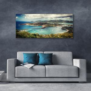 Obraz Canvas Záliv loďky krajina 125x50 cm