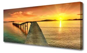 Obraz Canvas More slnko most krajina 125x50 cm