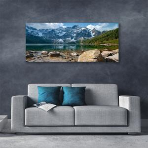 Obraz Canvas Hory les jazero kamene 125x50 cm