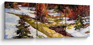 Obraz - Príchod jari (s hodinami) (90x30 cm)