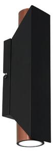 Nástenné svietidlo WALL 2xGU10/8W/230V čierna/medená