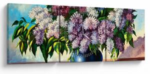 Obraz - Kytica orgovánu (s hodinami) (90x30 cm)