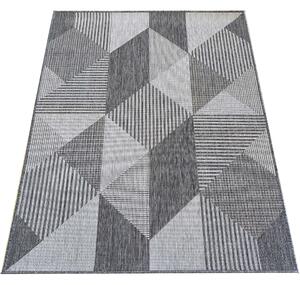 DY Sivý obojstranný koberec s geometrickým vzorom Zara 16 Rozmer: 80x150 cm