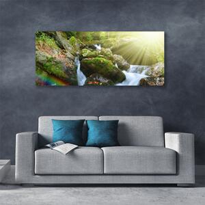 Obraz Canvas Vodopád dúha príroda potok 125x50 cm