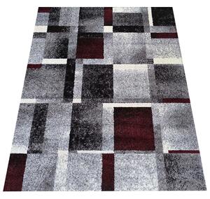 DY Sivo-červený koberec s geometrickým vzorom Otto 09 Rozmer: 80x150 cm