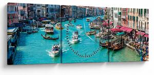 Obraz - Canal Grande, Benátky, Taliansko (s hodinami) (90x30 cm)