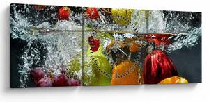 Obraz - Ovocie (s hodinami) (90x30 cm)