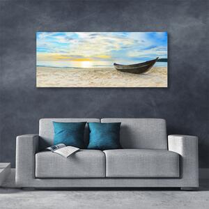 Obraz Canvas Szklane loďku plaża morze 125x50 cm