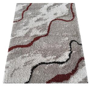 DY Sivý shaggy koberec s abstraktným vzorom Santo 01 Rozmer: 80x150 cm