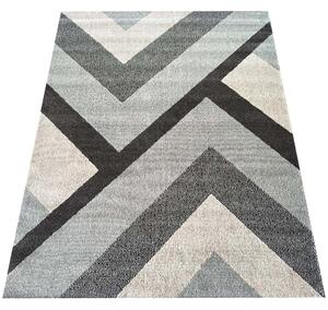 DY Moderný sivý koberec s geometrickým vzorom Ladon 04 Rozmer: 80x150 cm