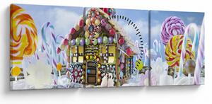 Obraz - Perníková chalúpka (s hodinami) (90x30 cm)