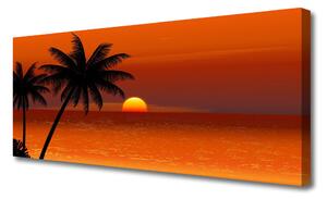 Obraz na plátne Palma more slnko krajina 125x50 cm