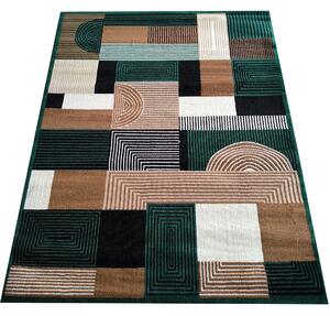 DY Zelený koberec s geometrickým vzorom Alfa 18 Rozmer: 40x60 cm