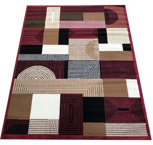 DY Červený koberec s geometrickým vzorom Alfa 18 Rozmer: 40x60 cm