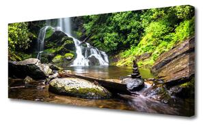 Obraz Canvas Vodopád kamene les príroda 125x50 cm