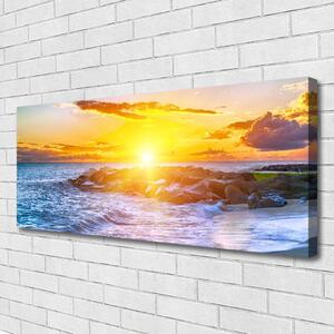 Obraz Canvas Západ slnka more pobrežie 125x50 cm