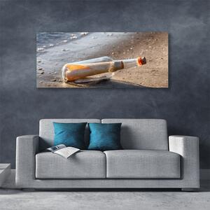 Obraz Canvas List fľaša pláž umenie 125x50 cm