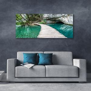 Obraz Canvas Most jazero architektúra 125x50 cm