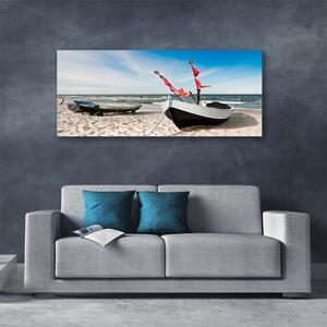 Obraz Canvas Loďka pláž príroda 125x50 cm
