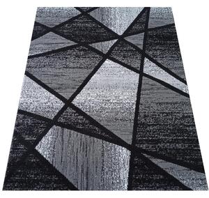 DY Čierno-sivý koberec s geometrickým vzorom Soho 06 Rozmer: 80x150 cm