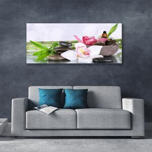Obraz Canvas Orchidea kamene bambus 125x50 cm