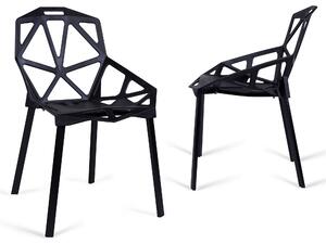 ViaDomo Via Domo - prelamovaná stolička Oleandro - čierna - 54x82x46 cm