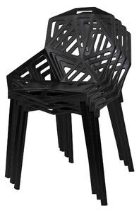 ViaDomo Via Domo - prelamovaná stolička Oleandro - čierna - 54x82x46 cm