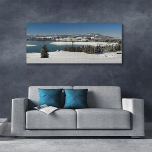 Obraz Canvas Jazero sneh príroda hory 125x50 cm