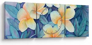 Obraz - Tropické kríky (s hodinami) (90x30 cm)
