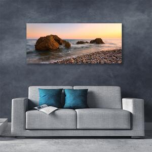 Obraz Canvas Pobrežie more vlny skaly 125x50 cm