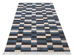 DY Modrý koberec s geometrickým vzorom Blanka 01 N Rozmer: 160x220 cm
