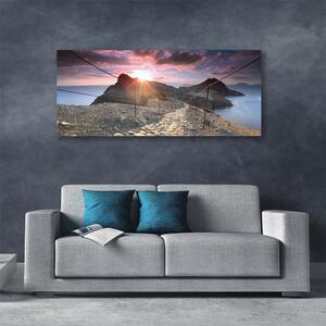 Obraz Canvas Hory chodník útes západ 125x50 cm