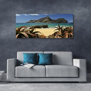 Obraz Canvas Pláž more skala príroda 125x50 cm
