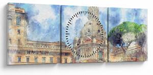 Obraz - Kostol Santa Maria di Loreto, Rím, Taliansko (s hodinami) (90x30 cm)