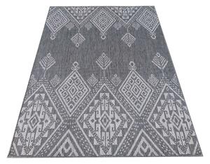 DY Obojstranný sivý koberec s geometrickým vzorom Zara 13 Rozmer: 80x150 cm