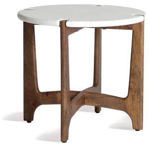MUZZA Odkladací stolík Laxa ⌀ 55 cm biely