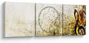 Obraz - Sila hudby (s hodinami) (90x30 cm)