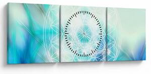 Obraz - Merkaba v tyrkysovom pozadí (s hodinami) (90x30 cm)