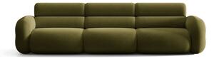 MUZZA Štvormiestna pohovka Noa 305 cm Bouclé Zelená
