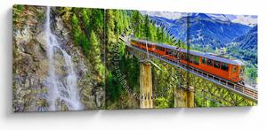 Obraz - Matterhorn, Zermatt, Valais, Švajčiarsko (s hodinami) (90x30 cm)